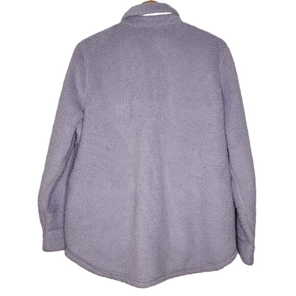 Outerknown Women's XL Purple Skyline Easy Shirt Jacket Teddy Snap Button Down - Picture 2 of 5